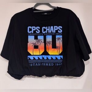 CPS CHAPS 100% cotton Black Graphic Tee with Sunset Print
